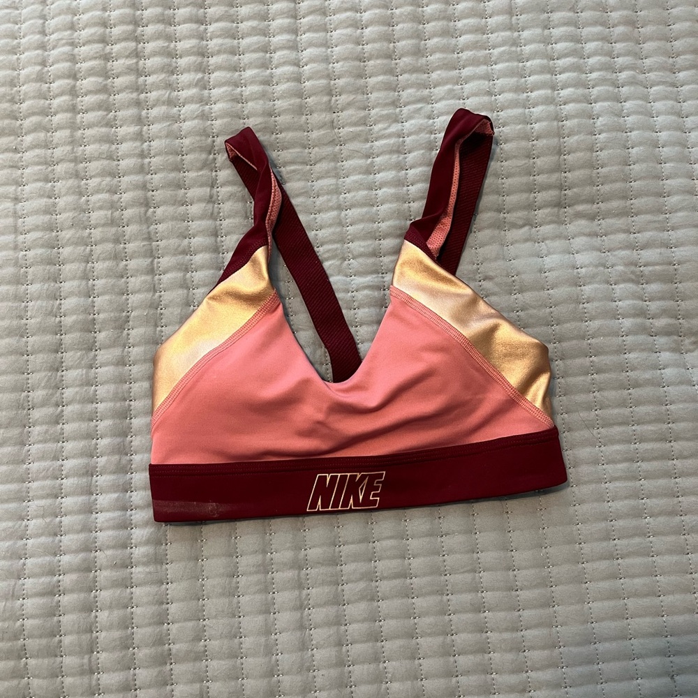Nike Dri-FIT Maroon and Bronze Sports Bra